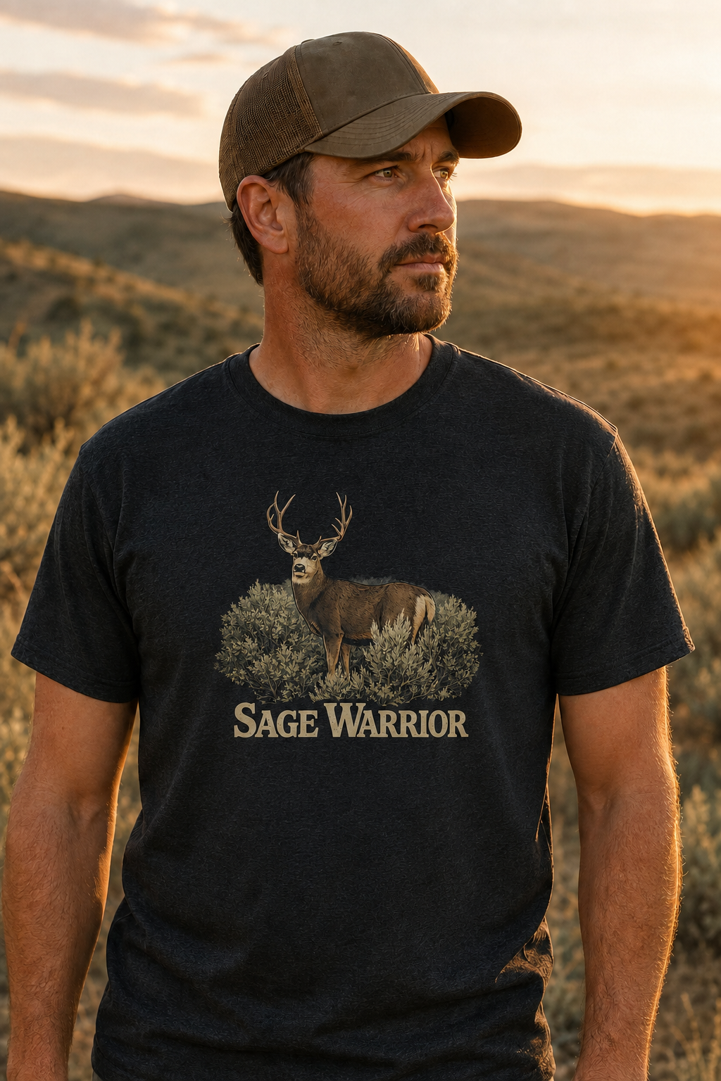 Mule Deer T-Shirt "Sage Warrior" Tee