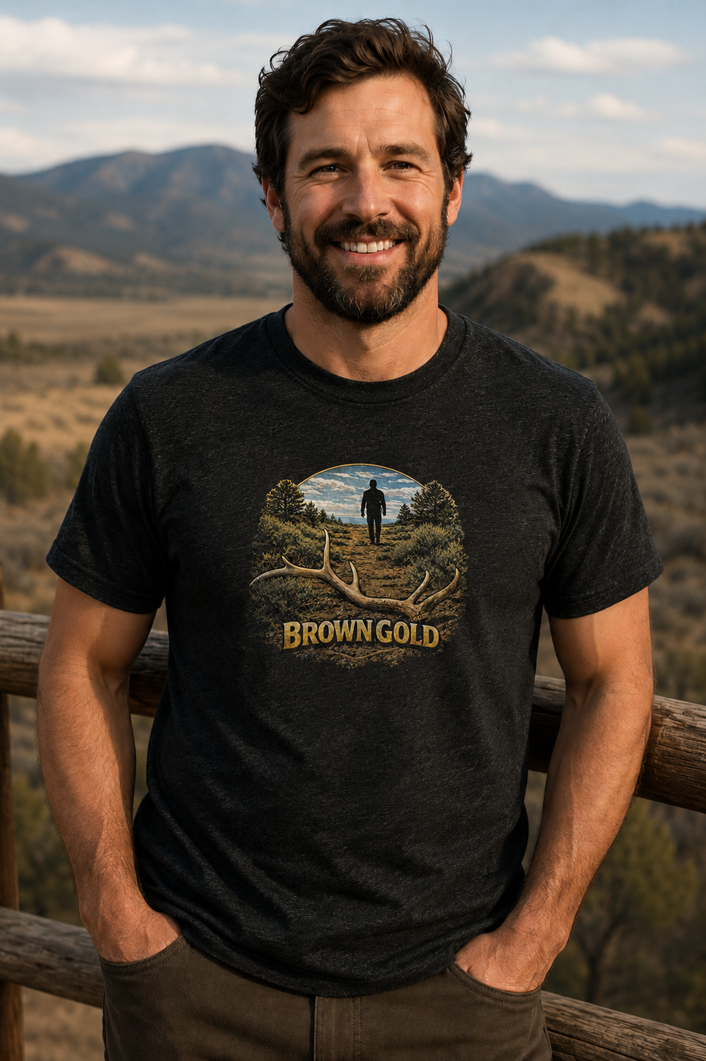 Elk Shed Hunting T-Shirt "Brown Gold" Tee