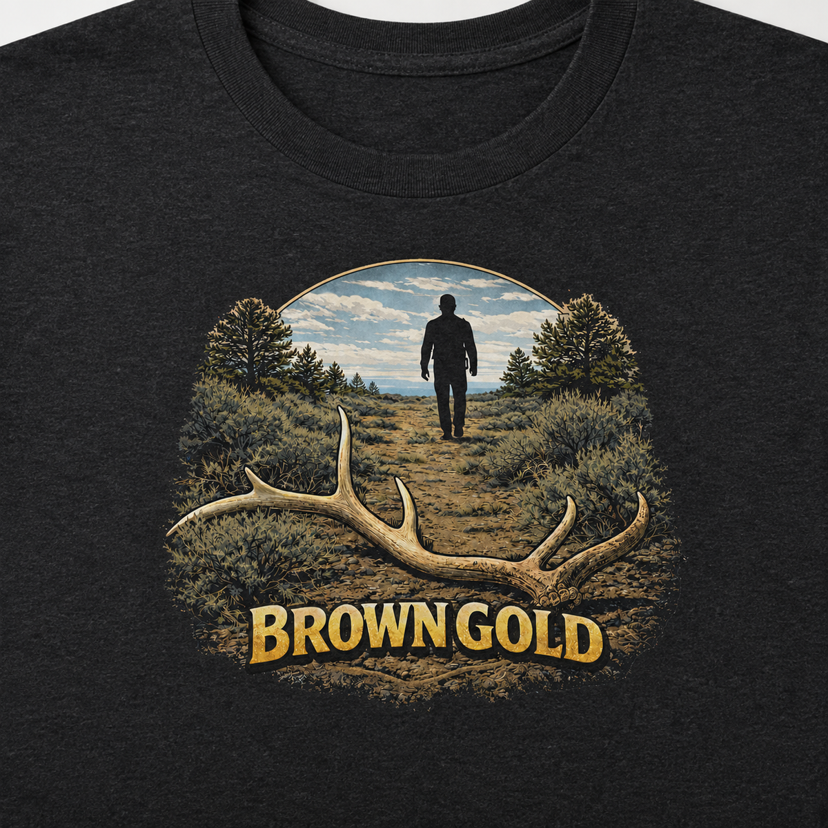Elk Shed Hunting T-Shirt "Brown Gold" Tee