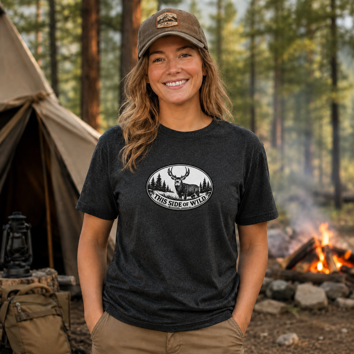 Mule Deer Hunting T-Shirt "This Side of Wild" Mule Deer Tee