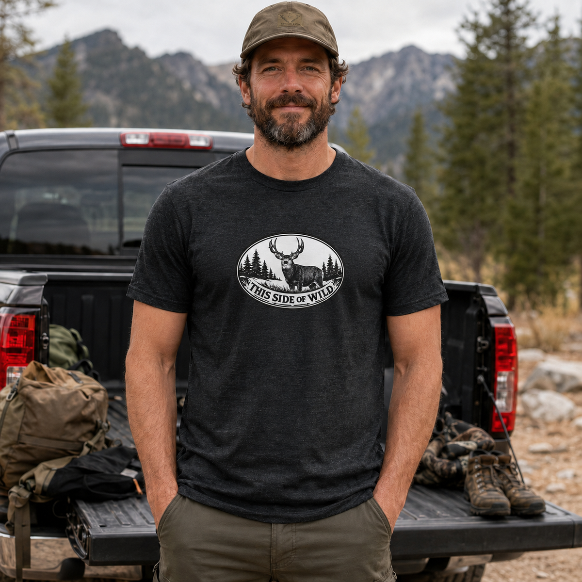 Mule Deer Hunting T-Shirt "This Side of Wild" Mule Deer Tee