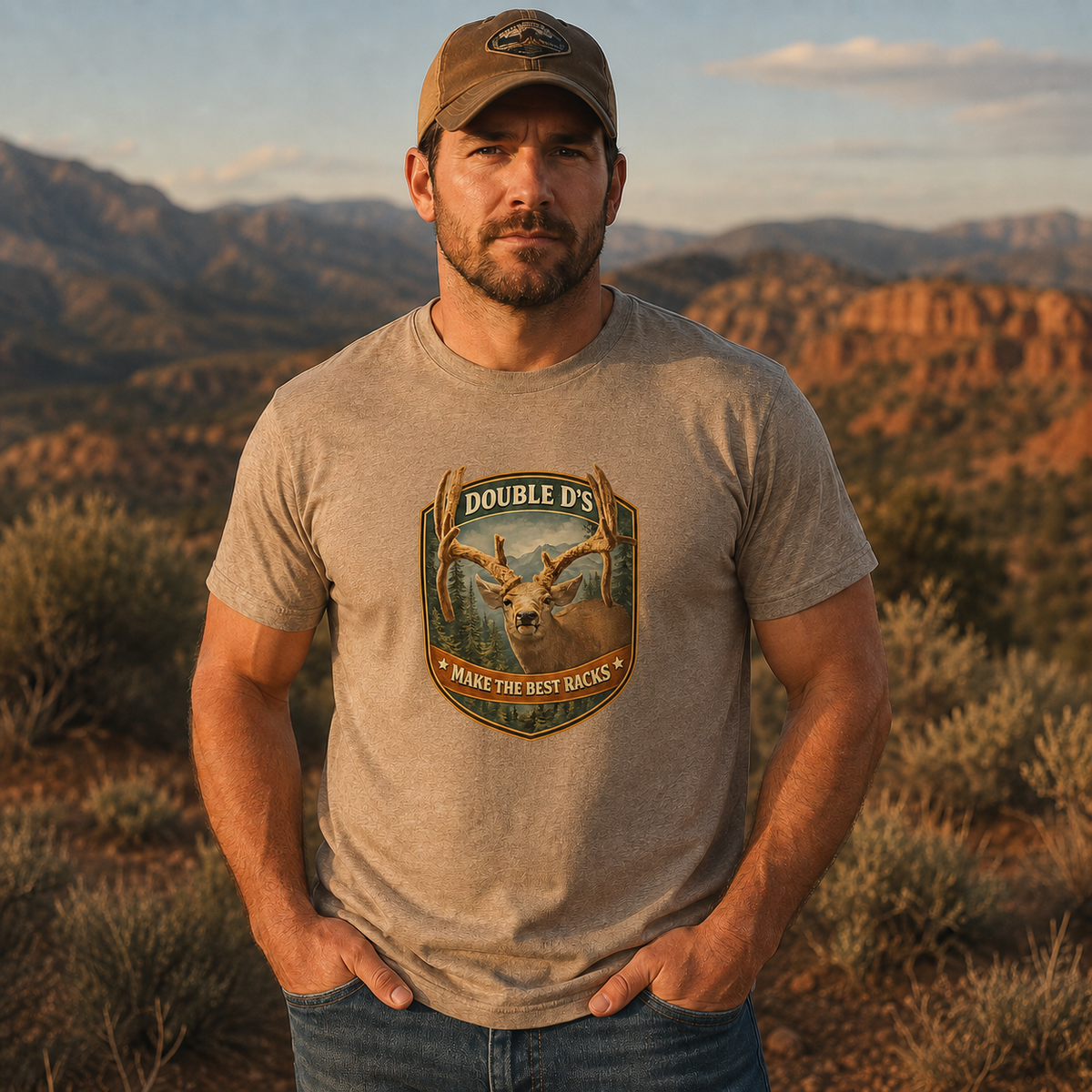 Mule Deer Hunting T-Shirt – “Double D’s Make the Best Racks” Tee