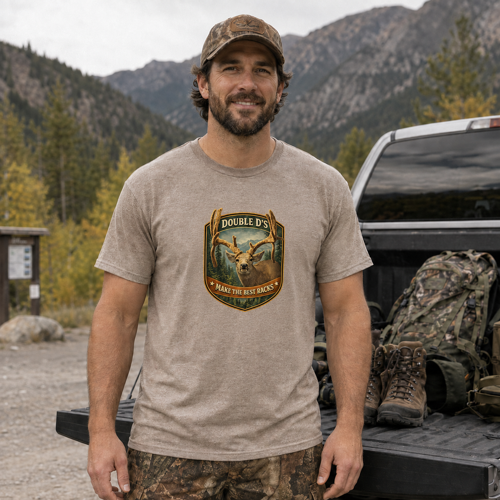 Mule Deer Hunting T-Shirt – “Double D’s Make the Best Racks” Tee