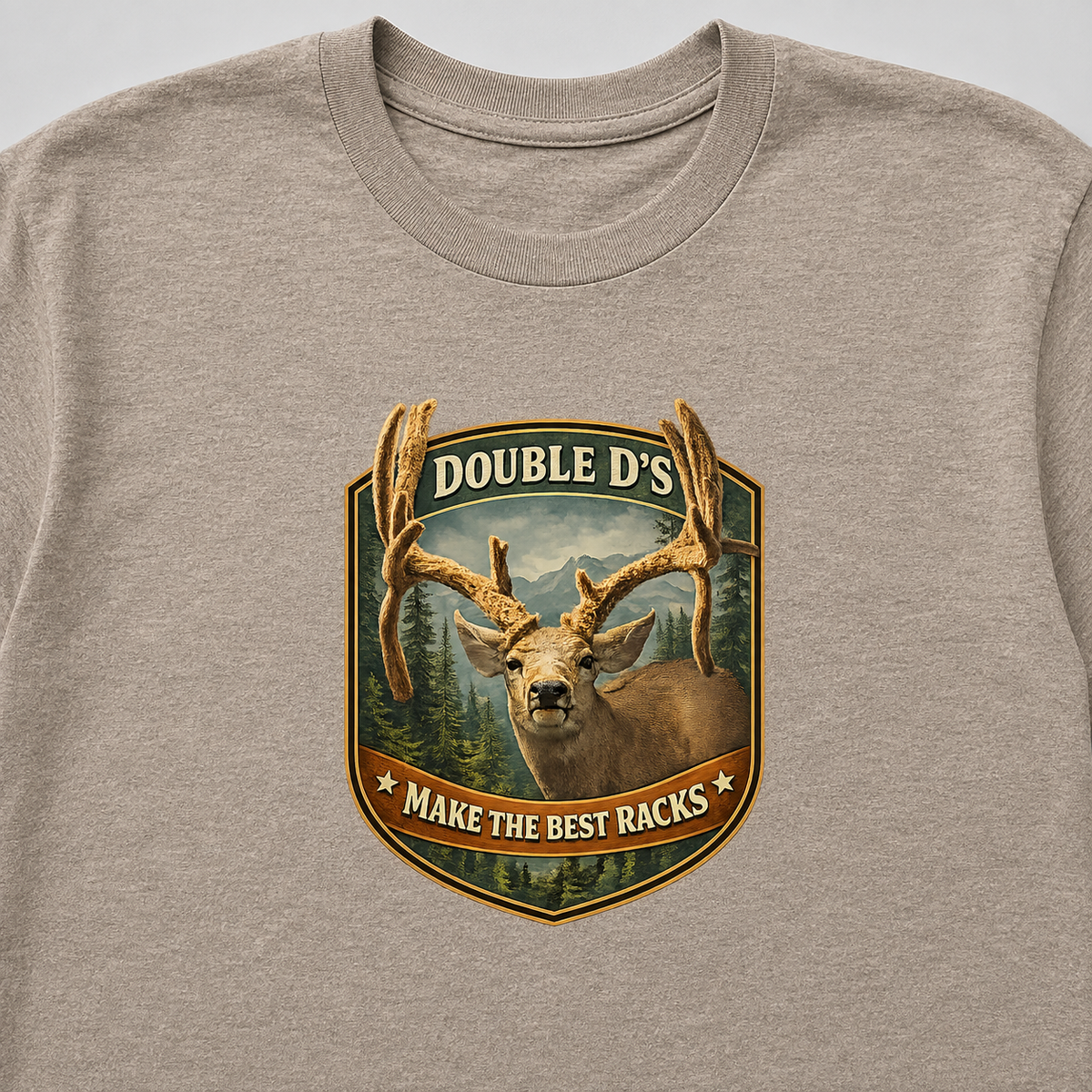 Mule Deer Hunting T-Shirt – “Double D’s Make the Best Racks” Tee