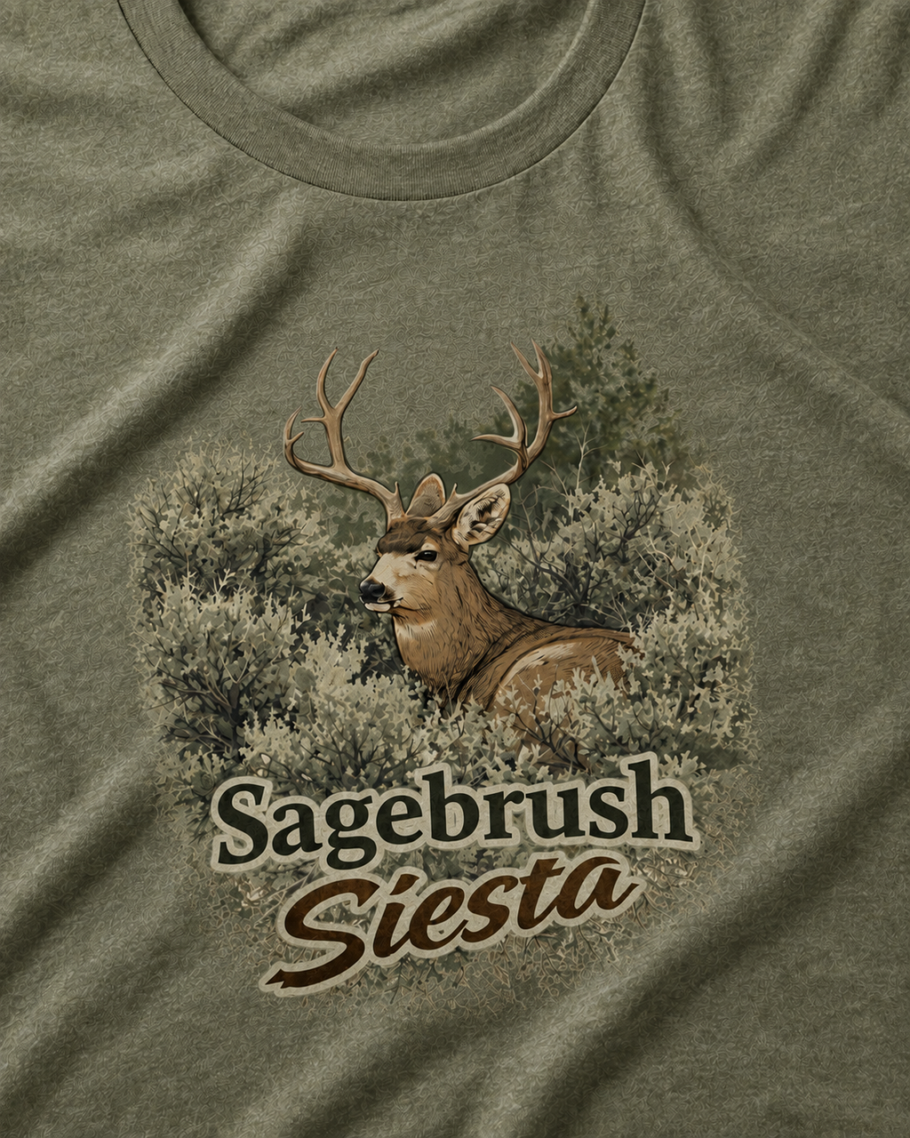 Mule Deer T-Shirt "Sagebrush Siesta" Mule Deer Tee