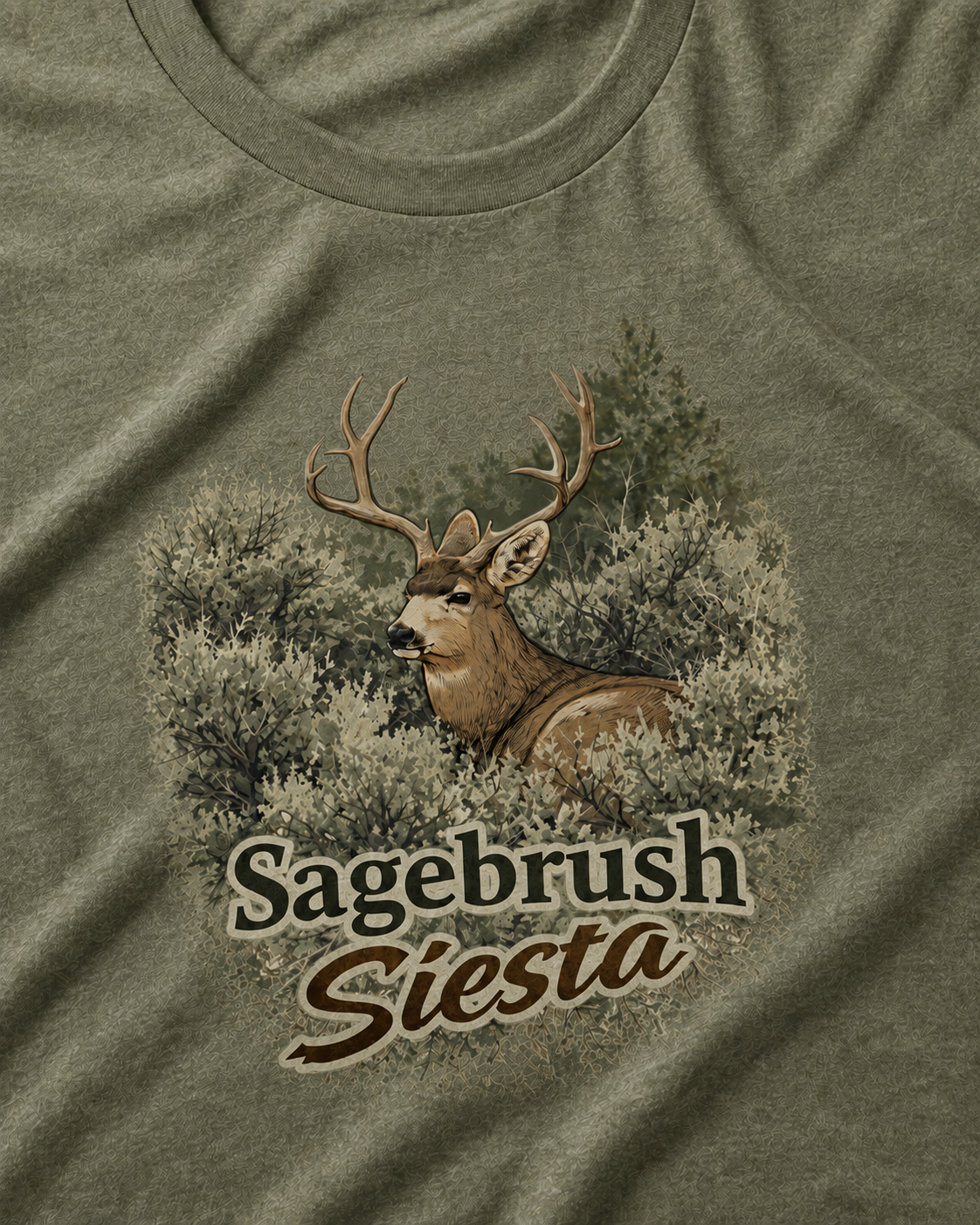 Mule Deer T-Shirt "Sagebrush Siesta" Mule Deer Tee