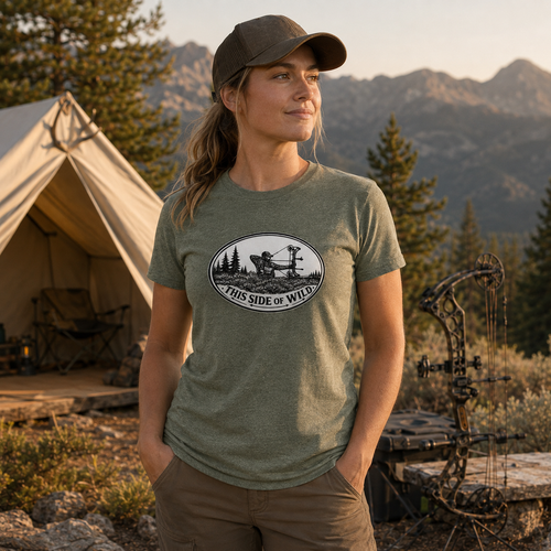 Bowhunter T-Shirt "This Side of Wild" Oval Bowhunter Tee
