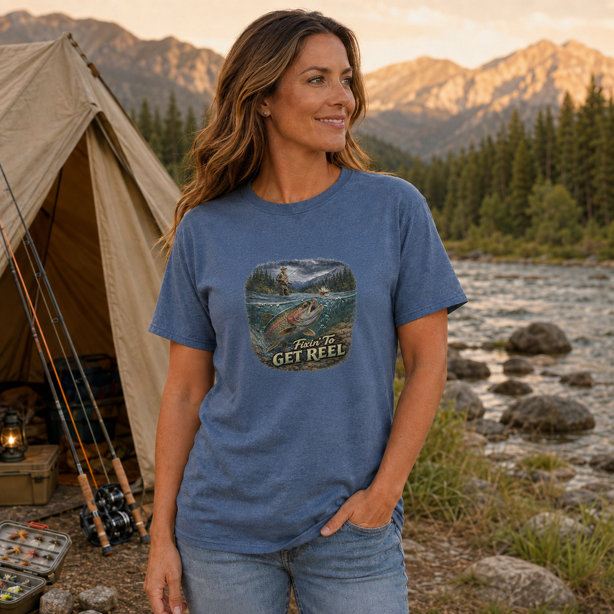 Fly Fishing T-Shirt "Fixen to get Reel" Tee