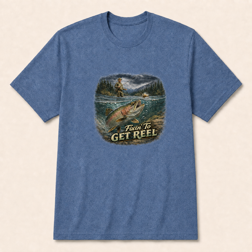 Fly Fishing T-Shirt "Fixen to get Reel" Tee