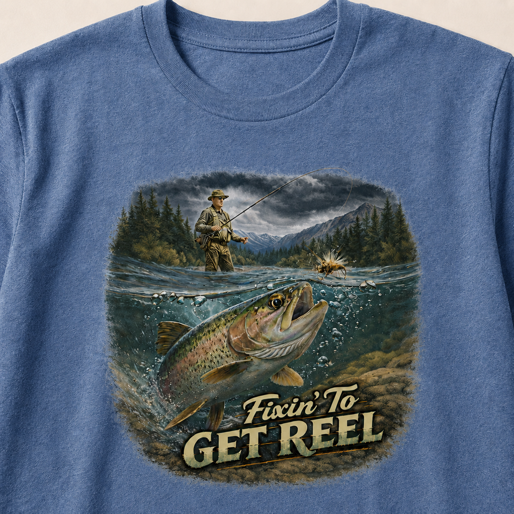 Fly Fishing T-Shirt "Fixen to get Reel" Tee