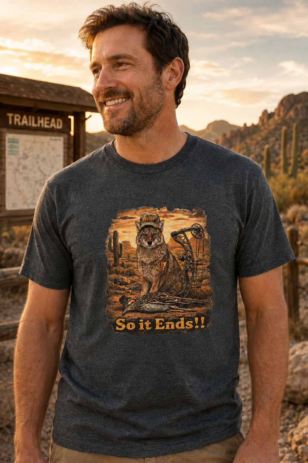 Coyote Hunting T-Shirt "So it Ends..." Humorous Coyote Hunting Tee