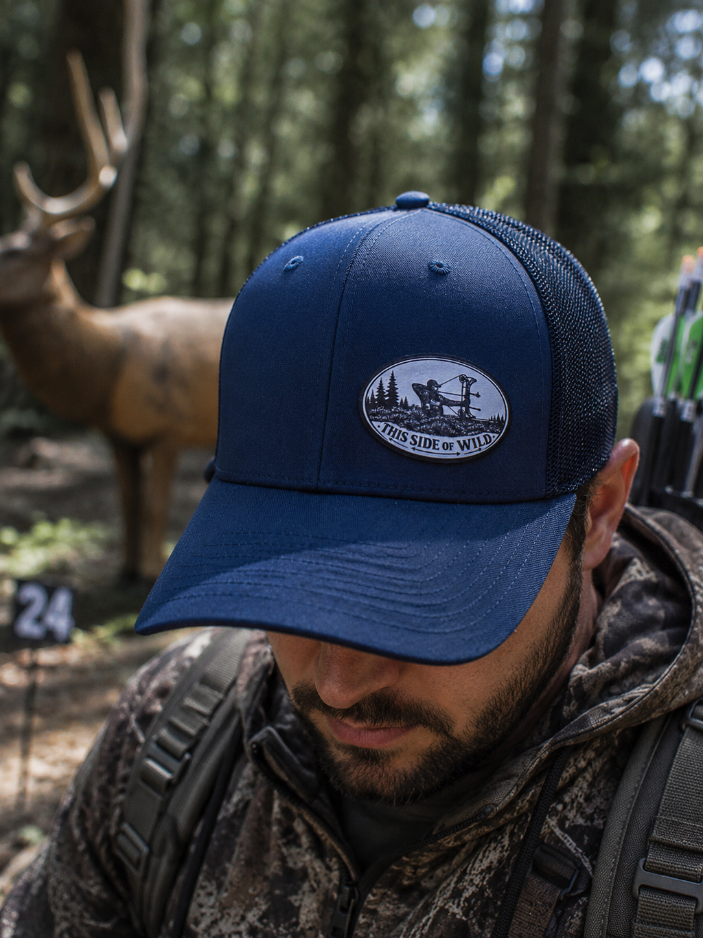 Bow Hunter Trucker Hat "This Side of Wild" Oval Bow Hunter Cap