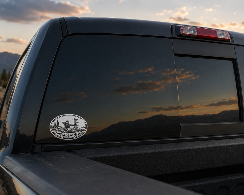 Bow Hunter Waterproof/Vinyl Decal 6" This Side of Wild Oval Bow Hunter Sticker