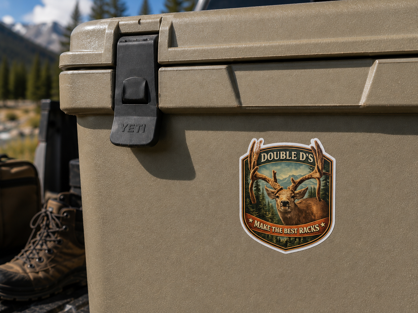 Mule Deer Waterproof/Vinyl Decal 4" Double D's Make the best Racks Deer Sticker