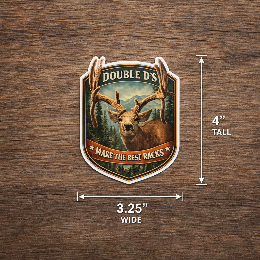 Mule Deer Waterproof/Vinyl Decal 4" Double D's Make the best Racks Deer Sticker