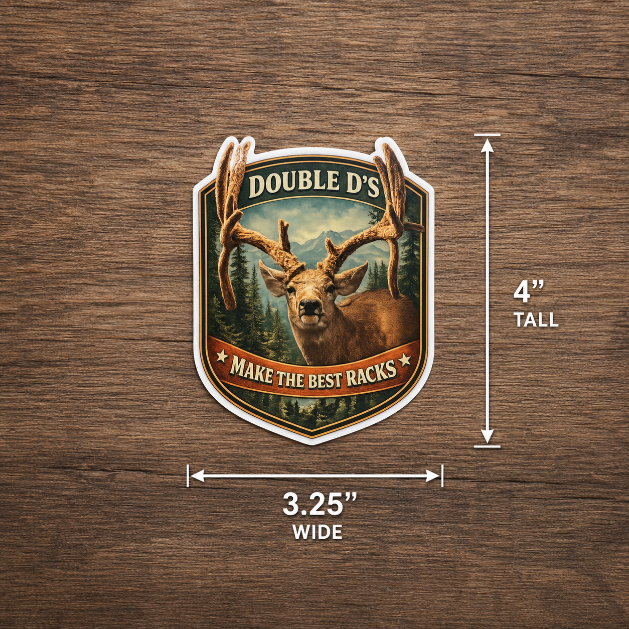 Mule Deer Waterproof/Vinyl Decal 4" Double D's Make the best Racks Deer Sticker