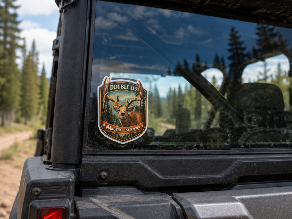 Mule Deer Waterproof/Vinyl Decal 4" Double D's Make the best Racks Deer Sticker