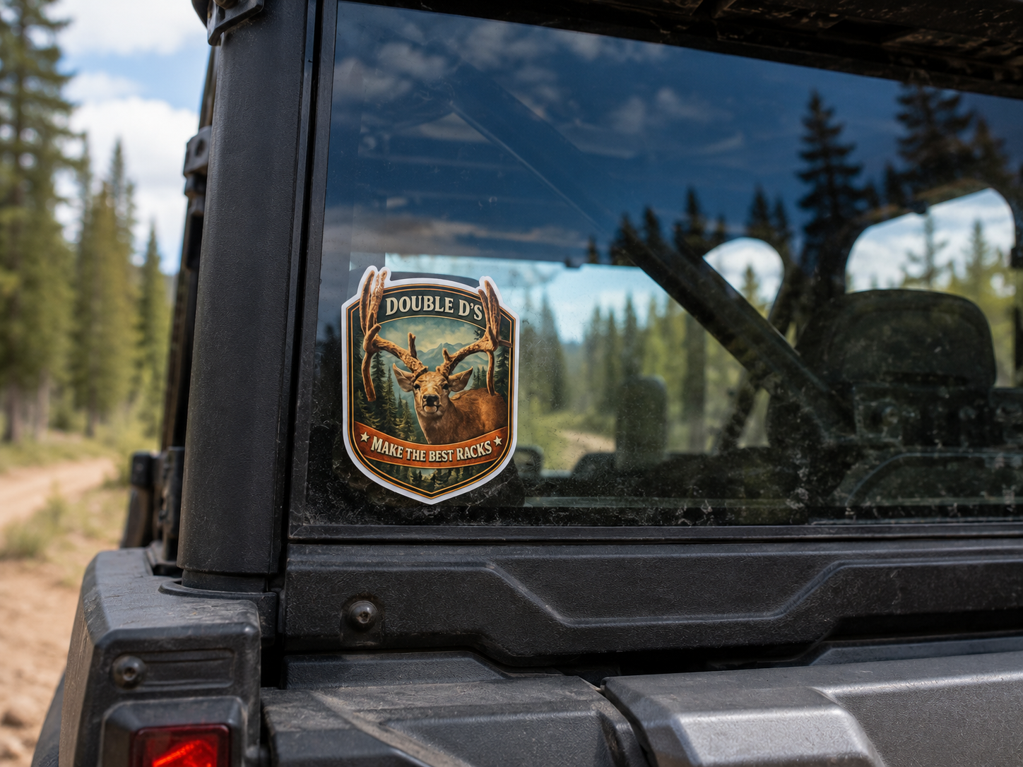 Mule Deer Waterproof/Vinyl Decal 4" Double D's Make the best Racks Deer Sticker