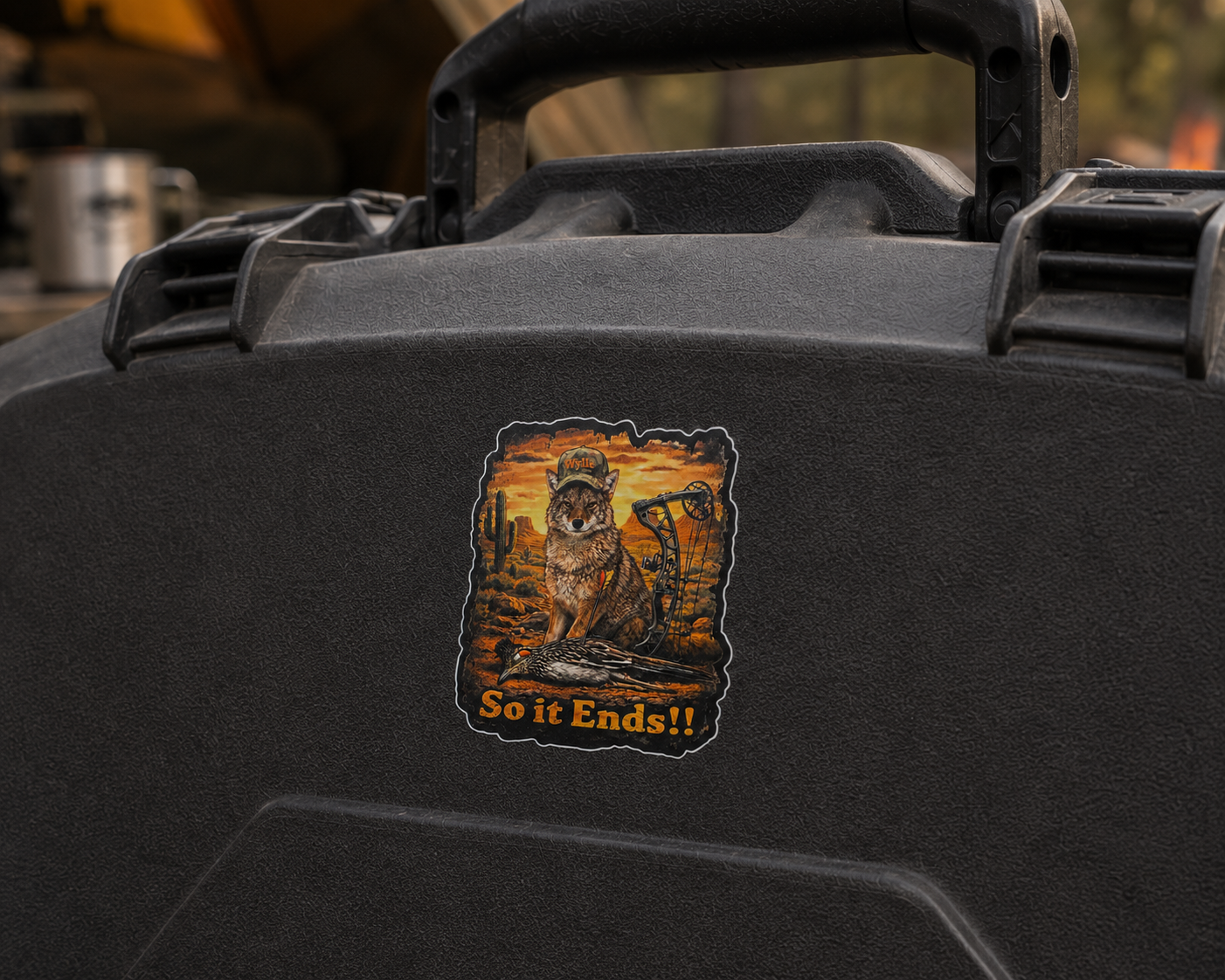 Coyote Waterproof Vinyl Decal 4" So it ends...Funny Coyote Sticker