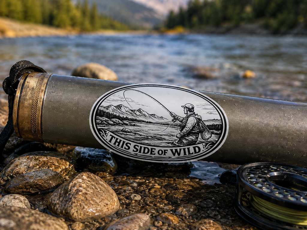 Fly Fishing Waterproof/Vinyl Decal 6" This Side of Wild Oval Fly Fishing Sticker