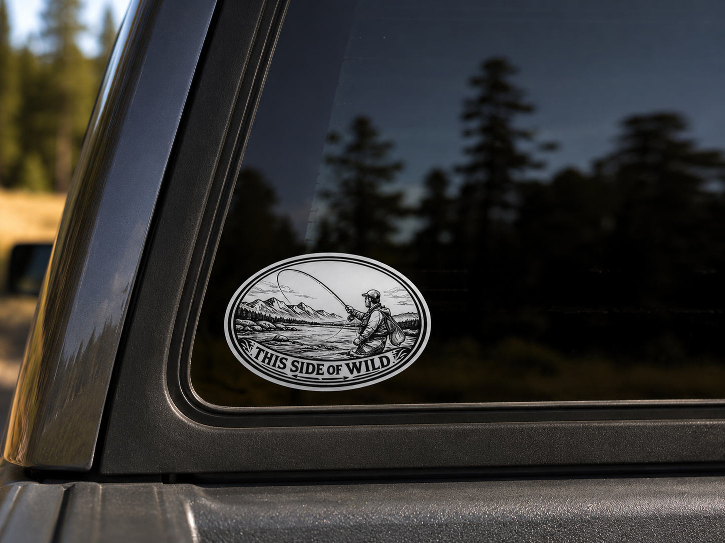 Fly Fishing Waterproof/Vinyl Decal 6" This Side of Wild Oval Fly Fishing Sticker