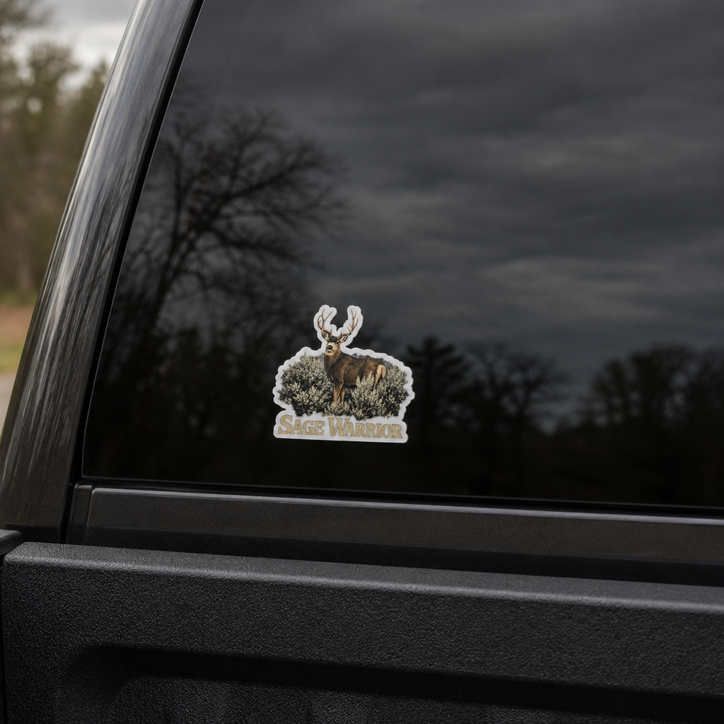 Mule Deer Waterproof/Vinyl Decal 4" Sage Warrior Mule Deer Sticker