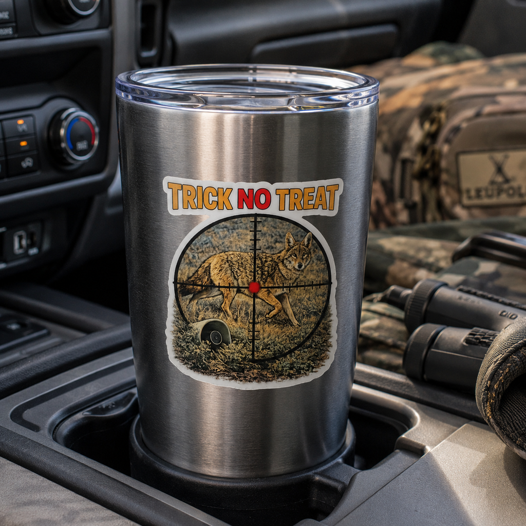Coyote Hunting Waterproof/Vinyl Decal 4" Trick No Treat Coyote Hunting Sticker