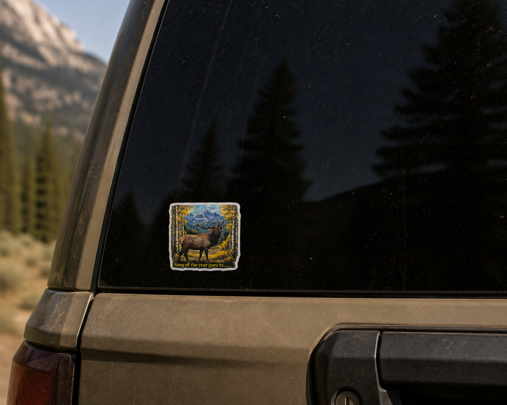 Bull Elk Waterproof/Vinyl Decal 4" Song of the year goes to...Elk Sticker