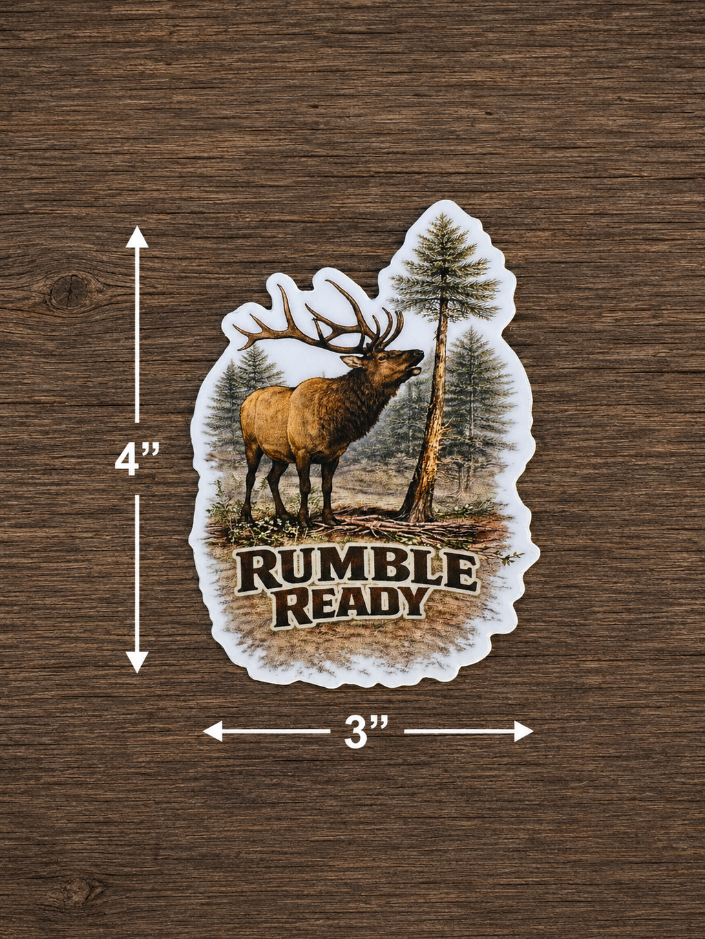 Bull Elk Waterproof/Vinyl Decal 4" Rumble Ready Elk Sticker