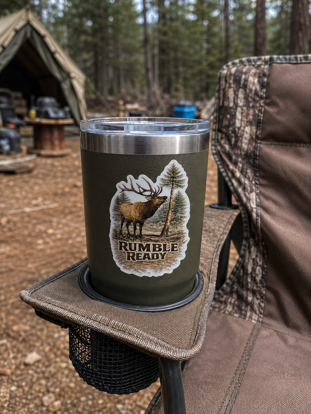 Bull Elk Waterproof/Vinyl Decal 4" Rumble Ready Elk Sticker