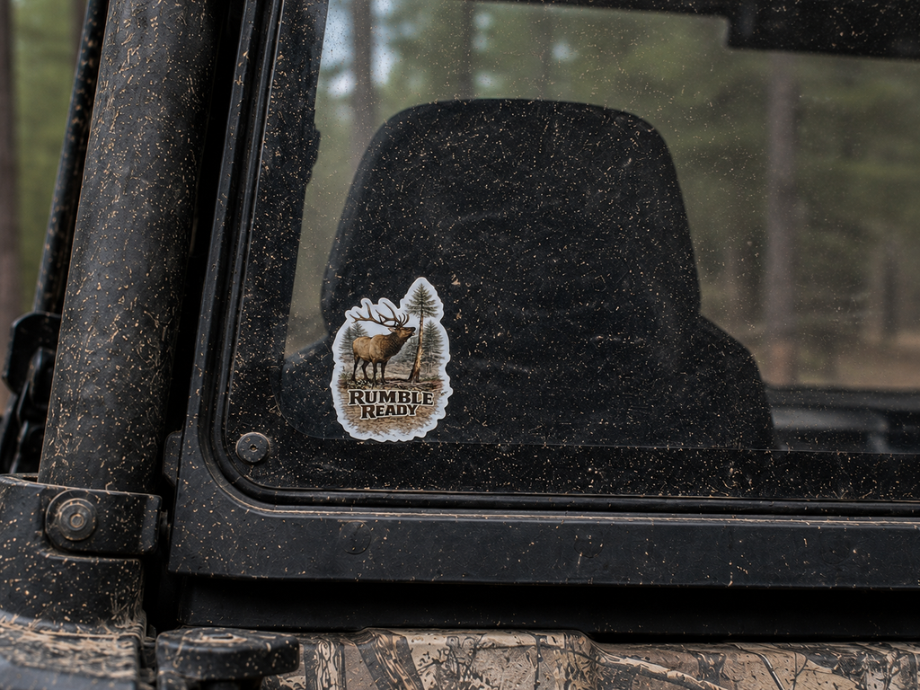 Bull Elk Waterproof/Vinyl Decal 4" Rumble Ready Elk Sticker
