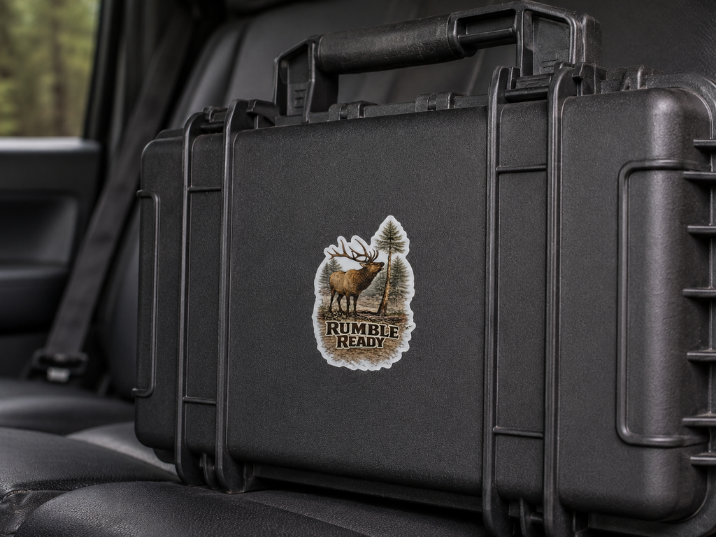 Bull Elk Waterproof/Vinyl Decal 4" Rumble Ready Elk Sticker