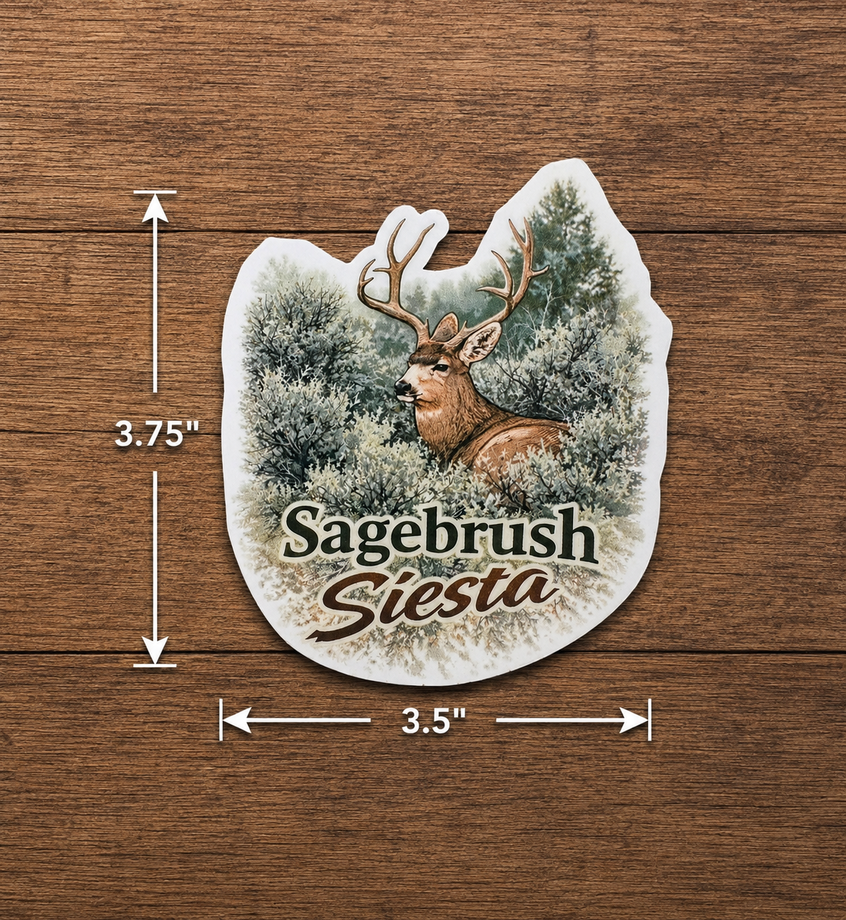 Mule Deer Waterproof/Vinyl Decal 4" Sagebrush Siesta Mule Deer Sticker