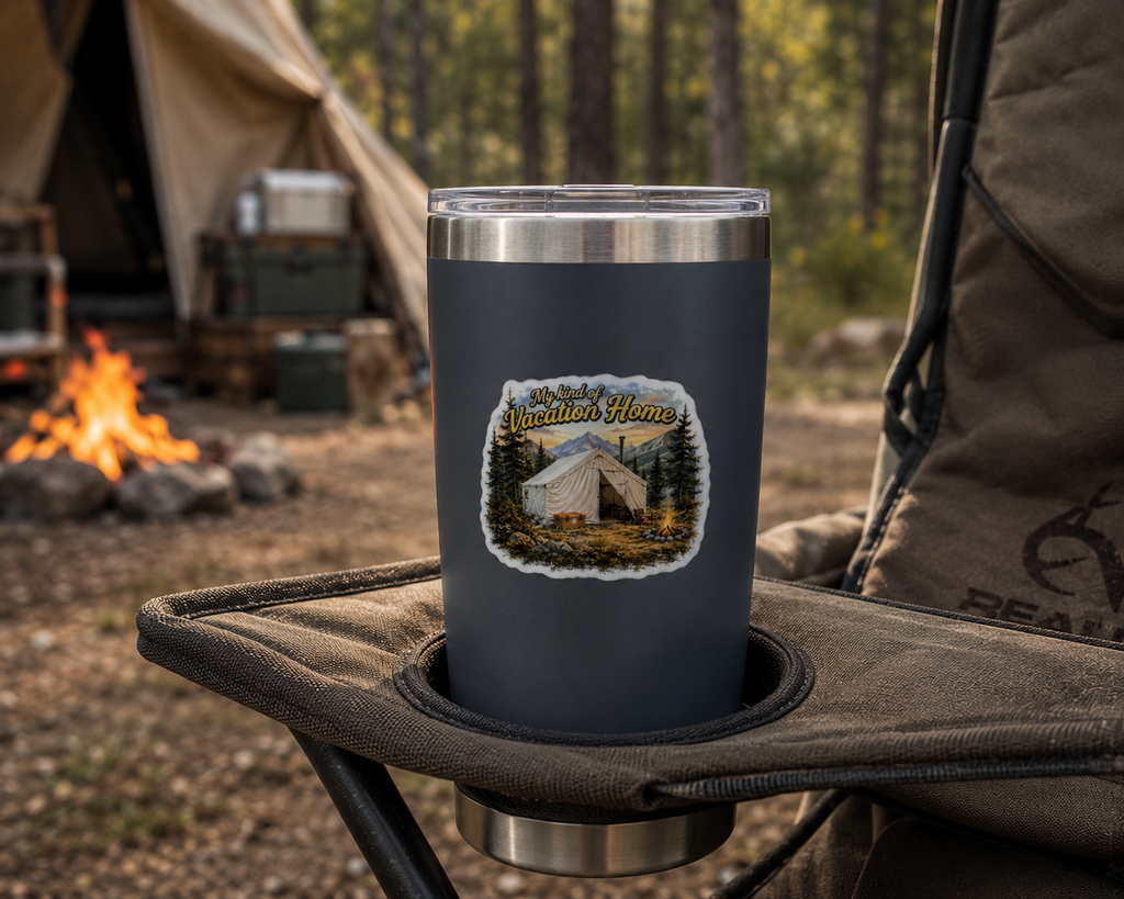 Camping Waterproof/Vinyl Decal 4" My Kind of Vacation Home Sticker