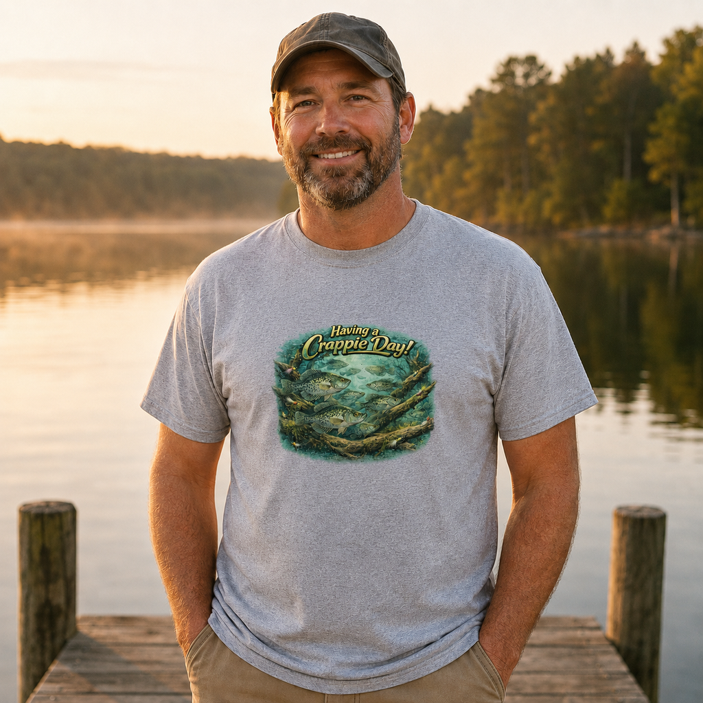 Crappie Fishing T-Shirt – “Having a Crappie Day" Tee