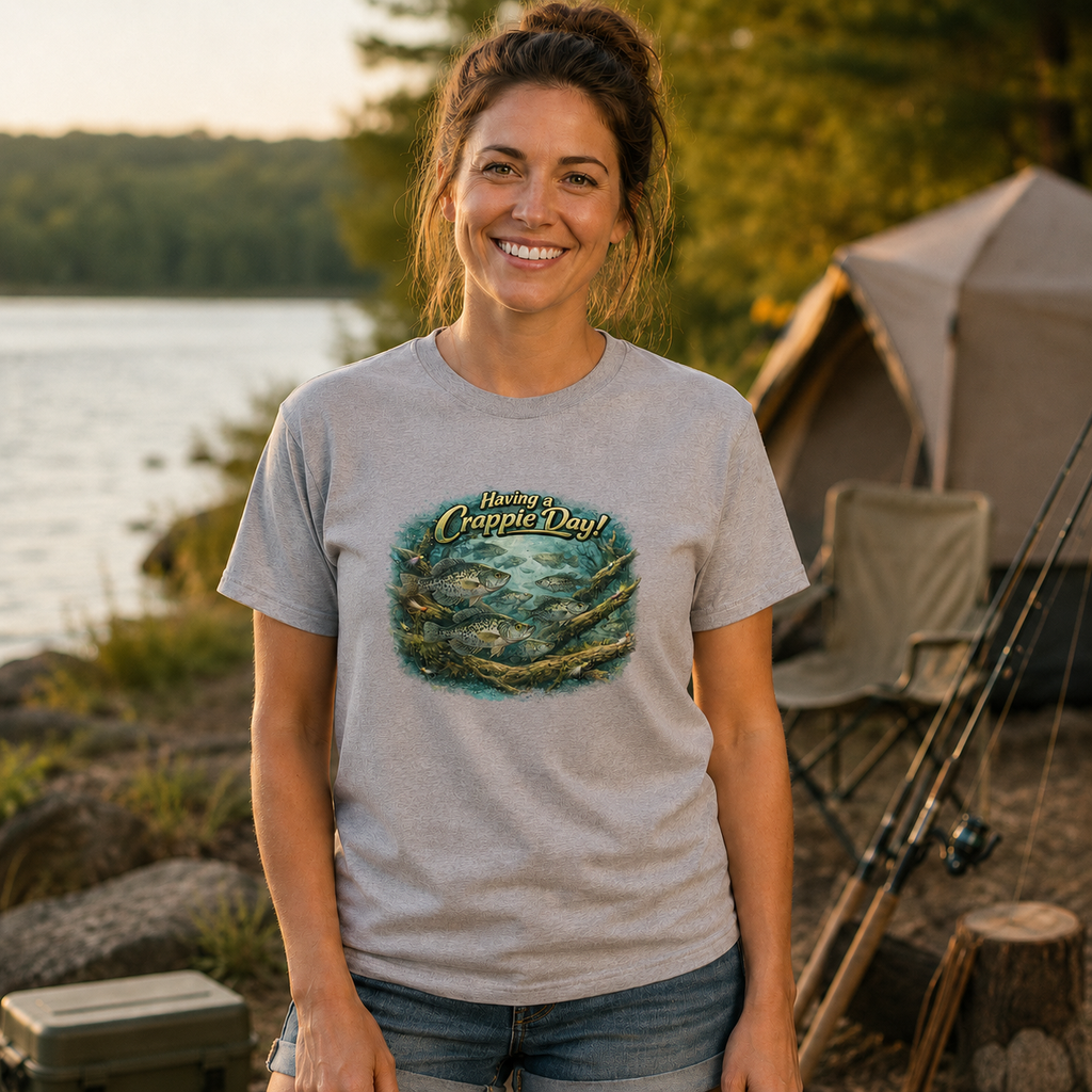 Crappie Fishing T-Shirt – “Having a Crappie Day" Tee