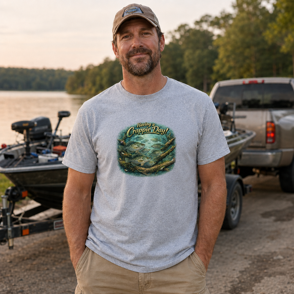 Crappie Fishing T-Shirt – “Having a Crappie Day" Tee