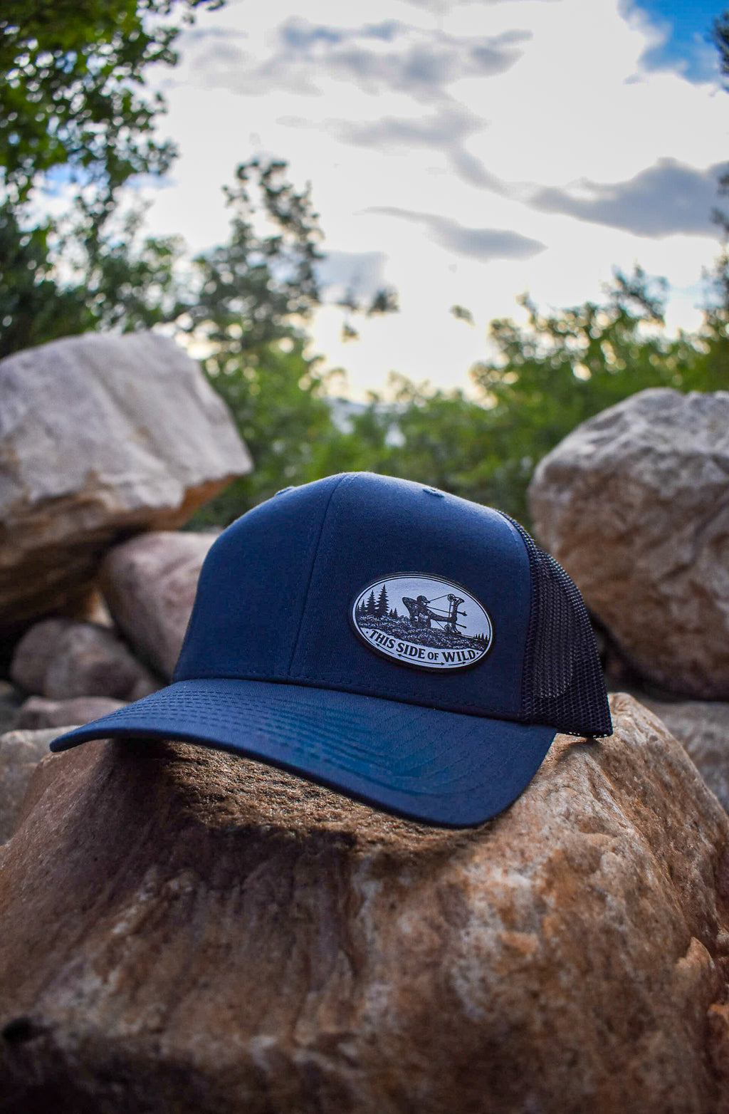 This Side of Wild Bowhunter Oval Patch Trucker Hat
