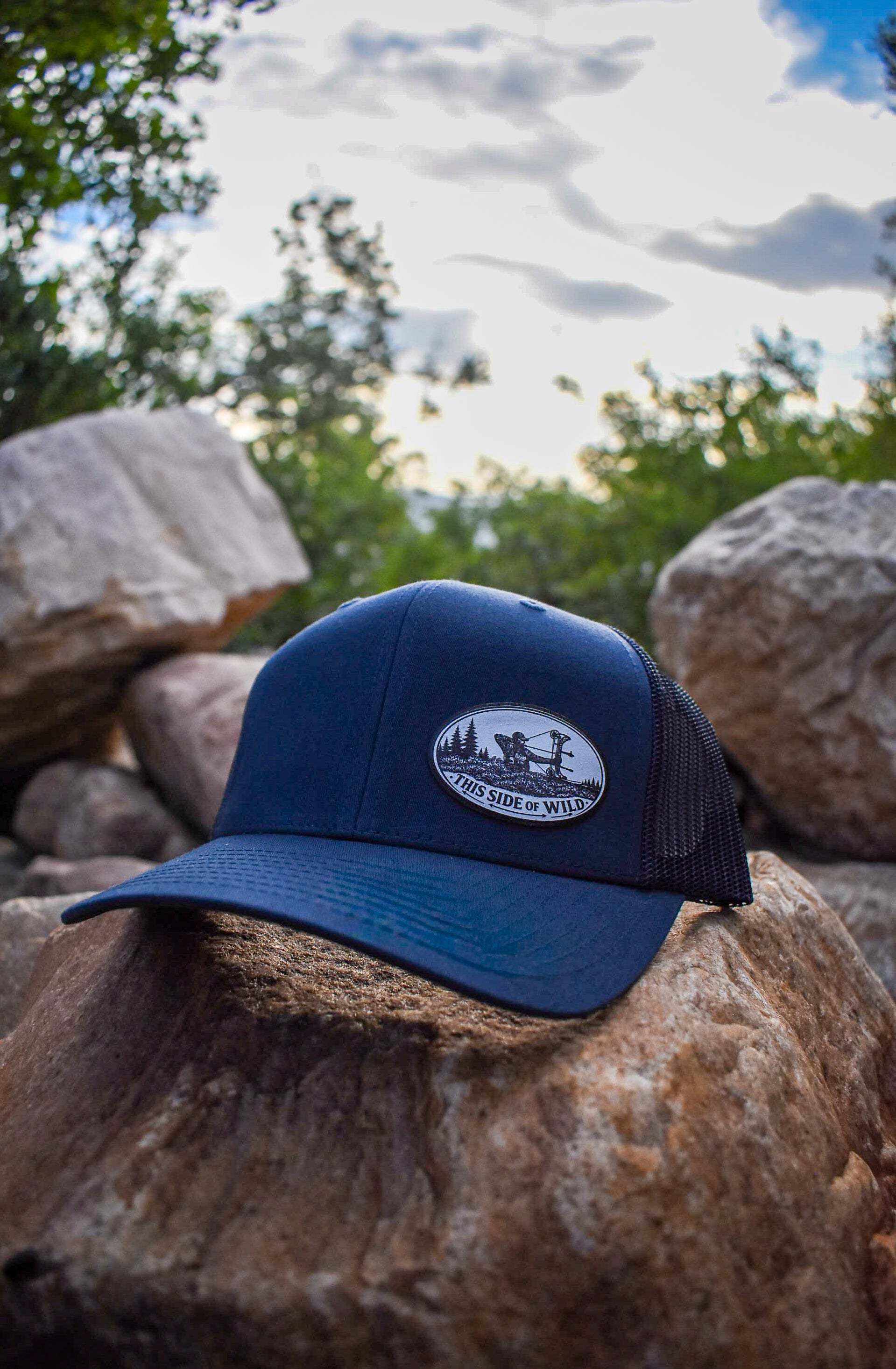 This Side of Wild Bowhunter Oval Patch Trucker Hat