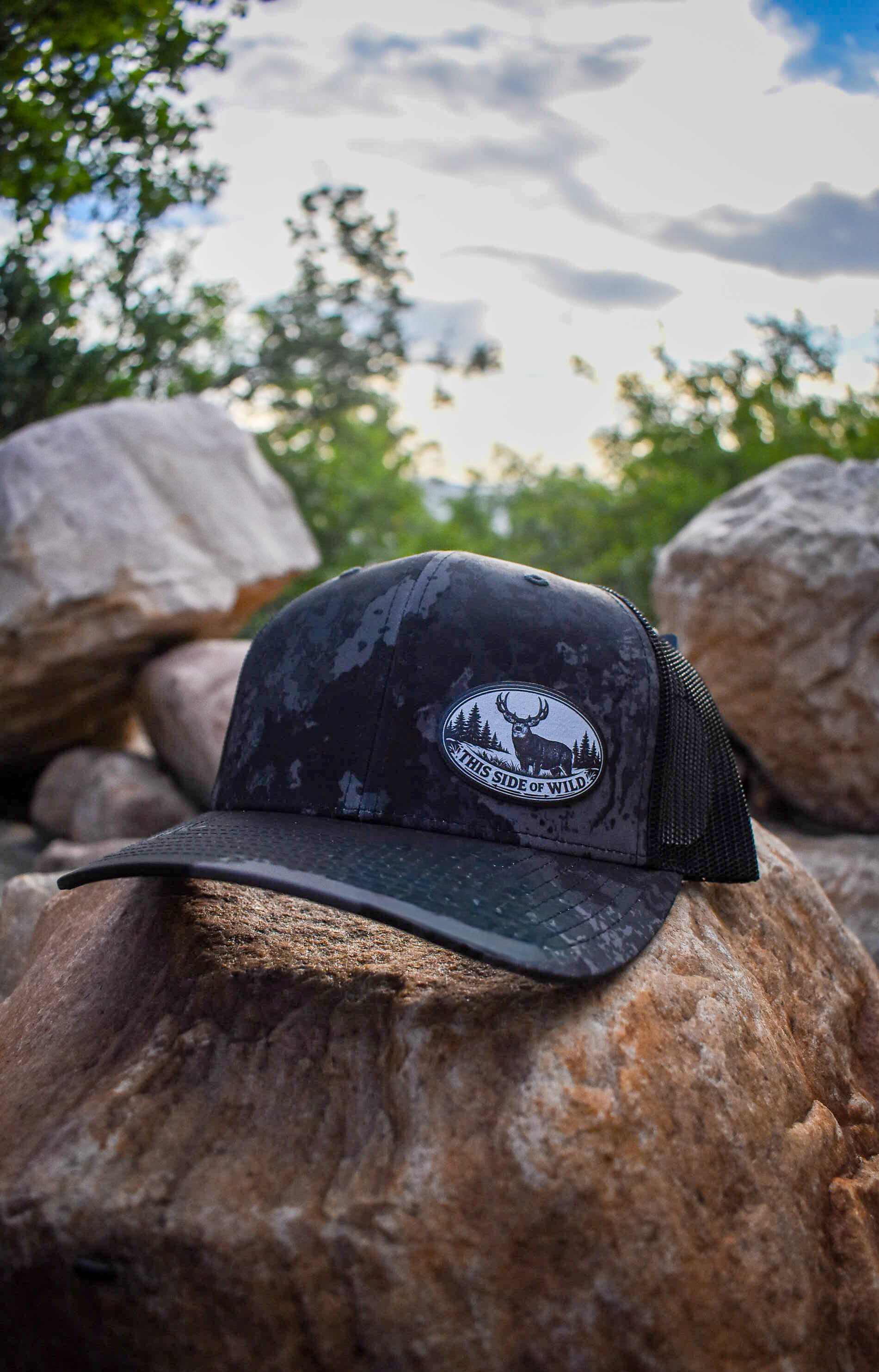 This Side of Wild  Mule Deer Oval Patch Trucker Hat