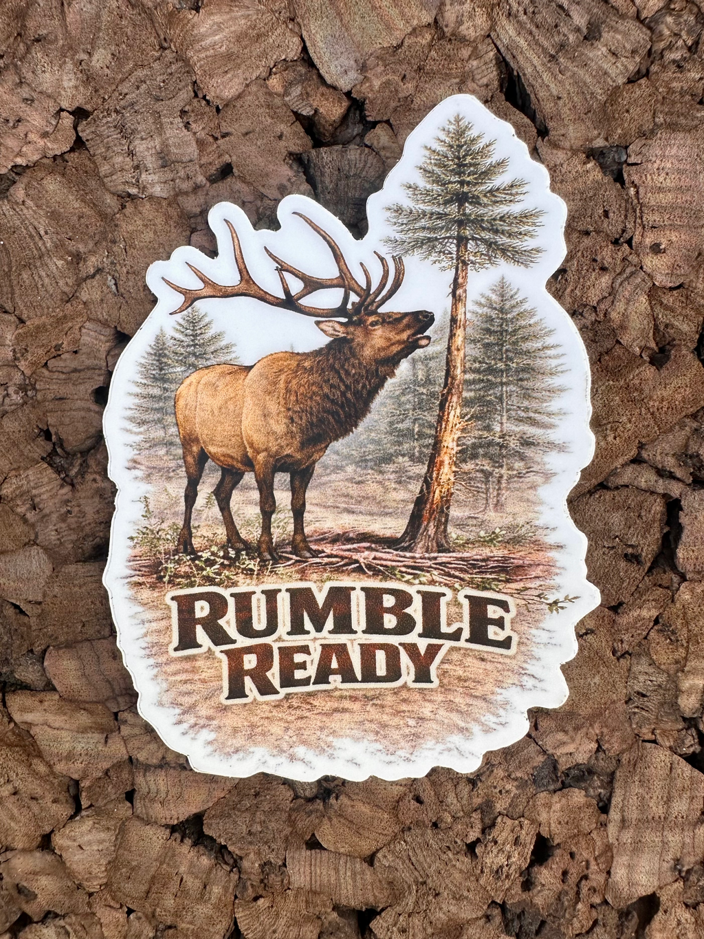 Bull Elk Waterproof/Vinyl Decal 4" Rumble Ready Elk Sticker