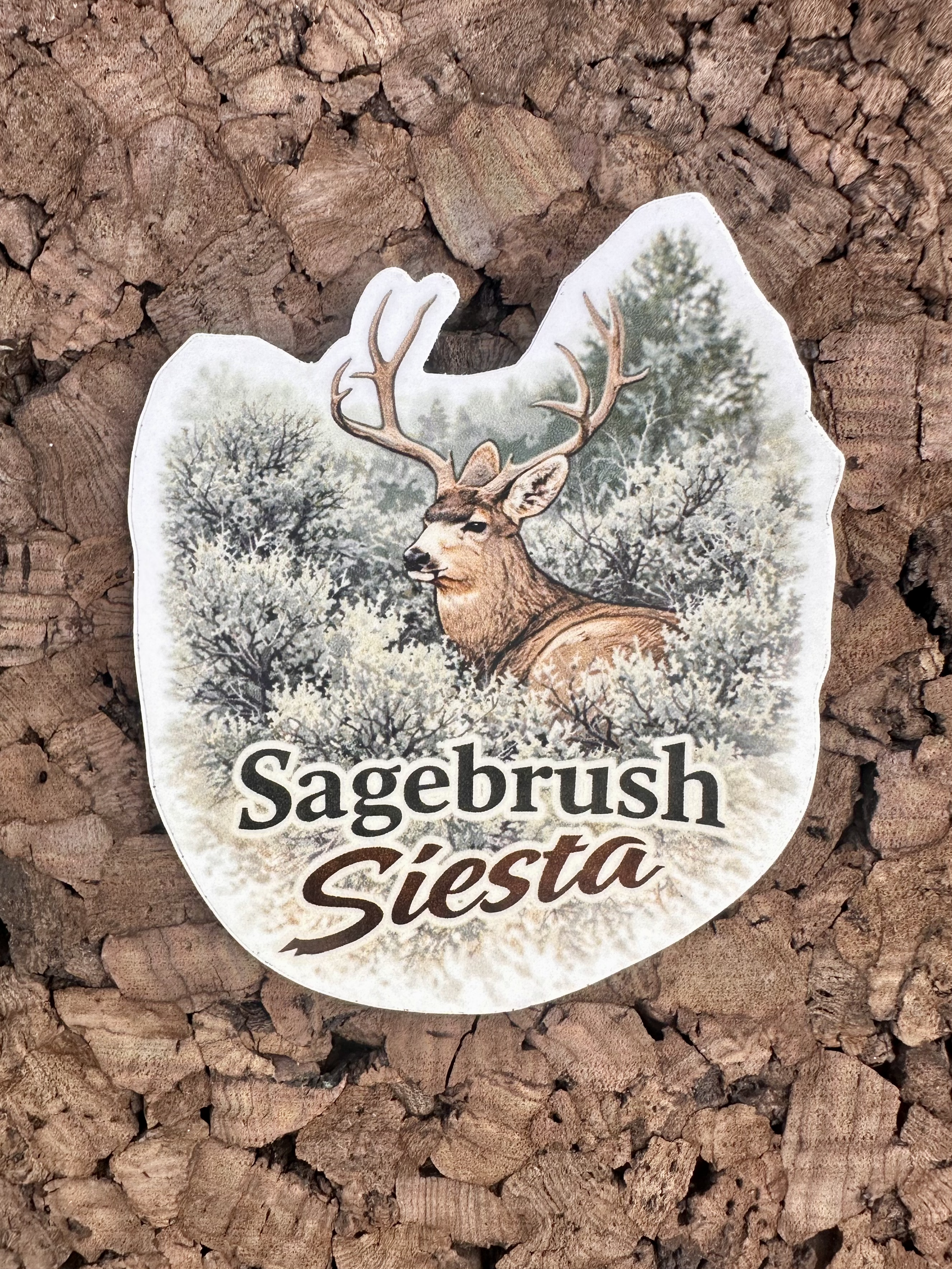 Sagebrush Siesta Mule Deer Sticker – 4" Premium Vinyl Decal