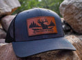 Bull Elk Trucker Hat "This Side of Wild" Elk Leather Patch Cap
