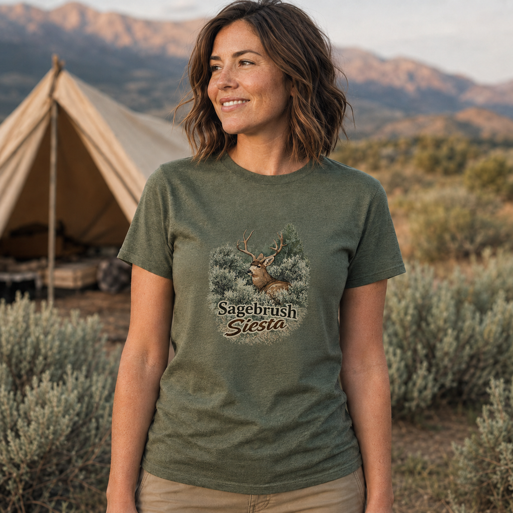 Mule Deer T-Shirt "Sagebrush Siesta" Mule Deer Tee