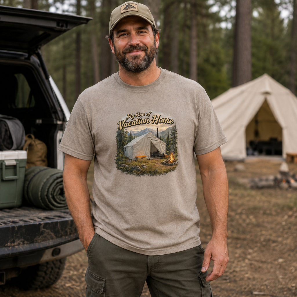 Camping T-Shirt "My Kind of Vacation Home" Camping Tee