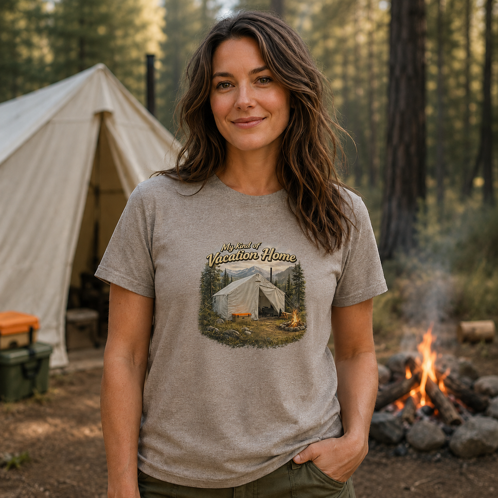 Camping T-Shirt "My Kind of Vacation Home" Camping Tee